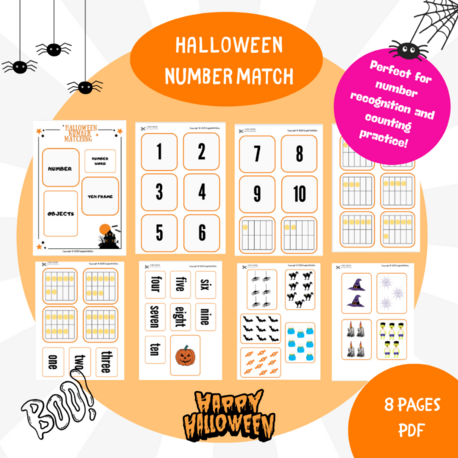  Halloween Number Match 
