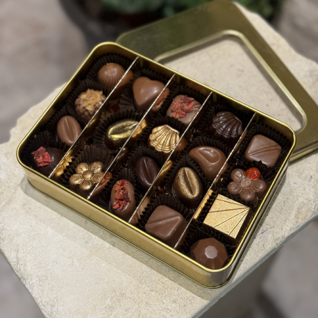Lüks Metal Kutu Karışık Dolgulu Çikolata | 200 gr