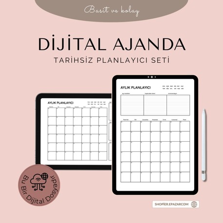 Tarihsiz Planlayıcı Seti | PDF – Baskı ve Dijital Uyumlu