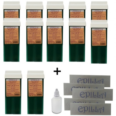 Epilla Mavi Sir Ağda Kartuşu-10+2-Ağda Yağı Ve 5 Paket Ağda Bezi Hediye