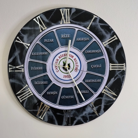 Kişiye Özel Epoksi Duvar Saati | 40 cm | El Yapımı | Fotoğraf, İsim ve Logolu Tasarım