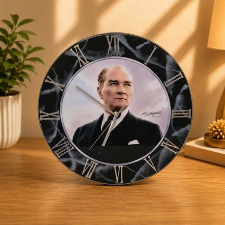 Kişiye Özel Epoksi Duvar Saati | 40 cm | El Yapımı | Fotoğraf, İsim ve Logolu Tasarım