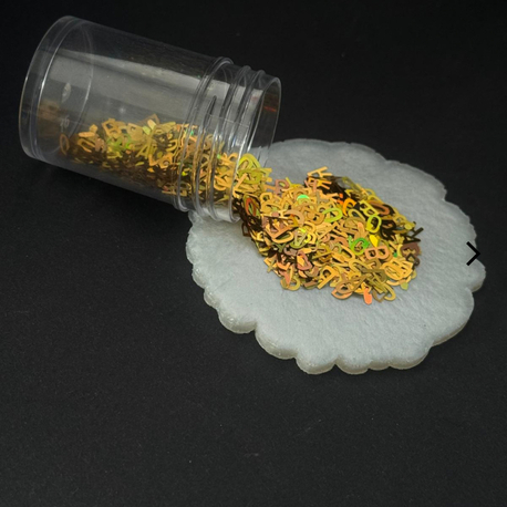 Epoksi Süsleme Gold Renk Karışık Harf Desen 5 Gram