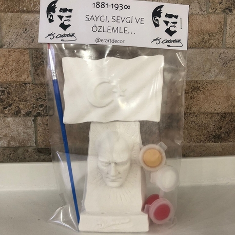 TÜRK BAYRAĞI VE ATATÜRK BÜSTÜ TAŞ BOYAMA SETİ