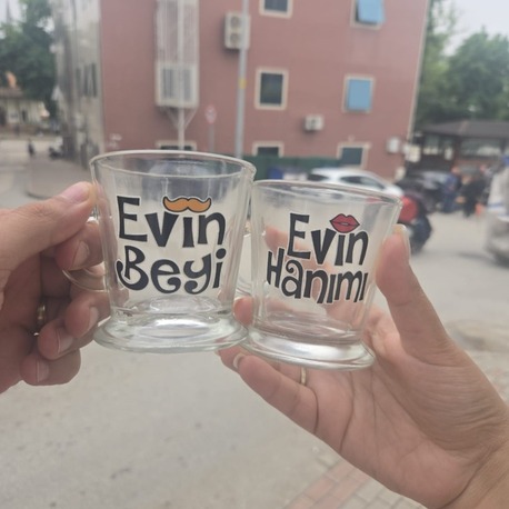 EVİN HANIMI - EVİN BEYİ BASKILI 2'Lİ FİNCAN