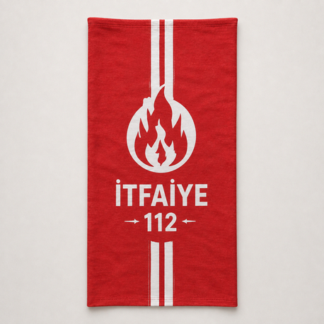 İtfaiye 112 Alev Desenli Kırmızı Buff Boyunluk