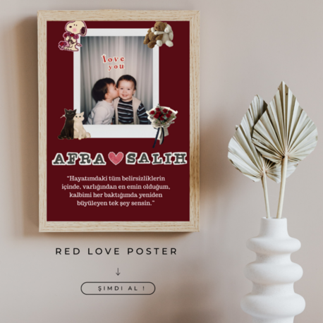 Red Love Poster(Çerçeveli)