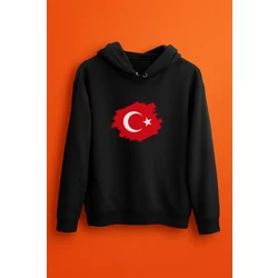 Türk Bayrağı ile Şıklığı Yakalayın - Unisex Regular Kapşonlu Hoodie