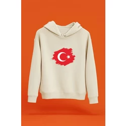 Türk Bayrağı ile Şıklığı Yakalayın Unisex Regular Kapşonlu Hoodie