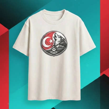 Türk Bayrağı Bozkurt Unisex Oversize T-Shirt