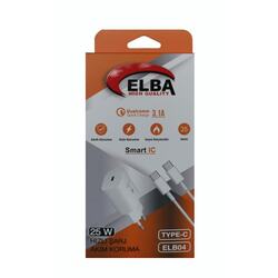 Elb04-pd-25wtypc Beyaz 25w Usb-c Ev Şarj Kafa+1mt Type-c To Type-c Kablo Pd3.0-qc4.0 Hızlı Ş