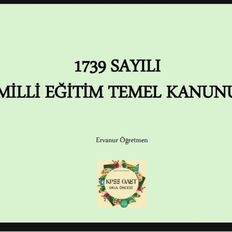 1739 Sayılı Milli Eğitim Temel Kanunu Soruları 
