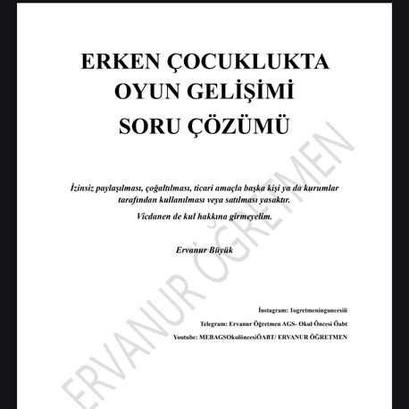 ERKEN ÇOCUKLUKTA OYUN GELİŞİMİ PDF 