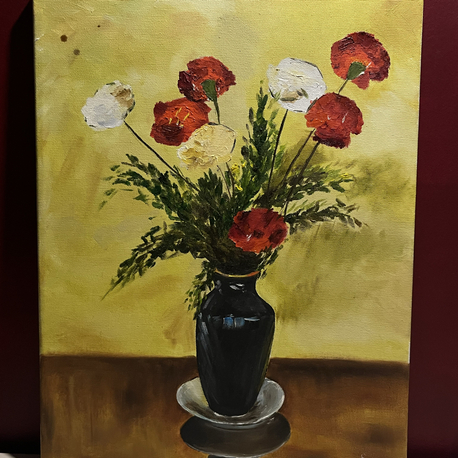 Vazoda Çiçekler | Yağlı Boya Tablo (30×40)