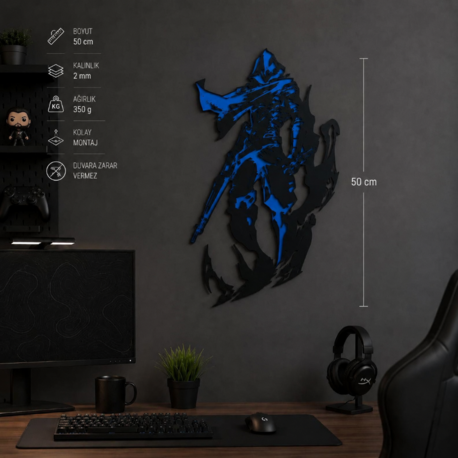 Valorant Omen 50 cm Duvar Dekoru | Gamer Oda Süsü | Oyuncu Odası Dekoratif Duvar Tablosu