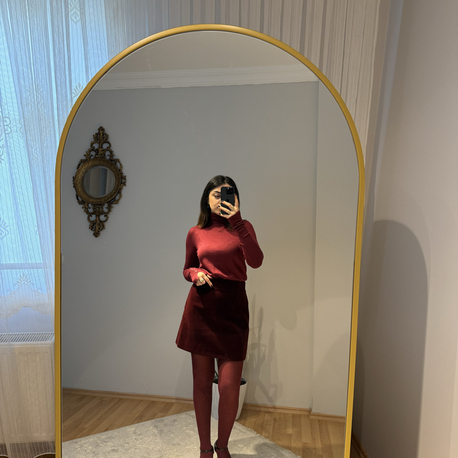 Kadife bordo etek