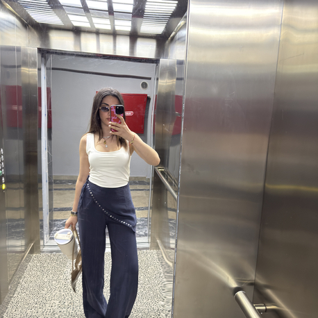 Fular detaylı pantolon 
