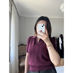 Bordo Polo yaka üst 