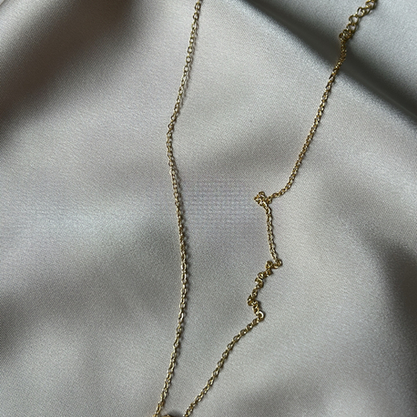 Mavi taşlı gold kolye