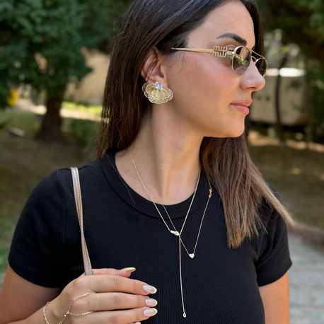 Taşlı kelebek küpe