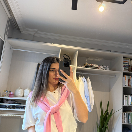 Bağlamalı Oversıze Tişört