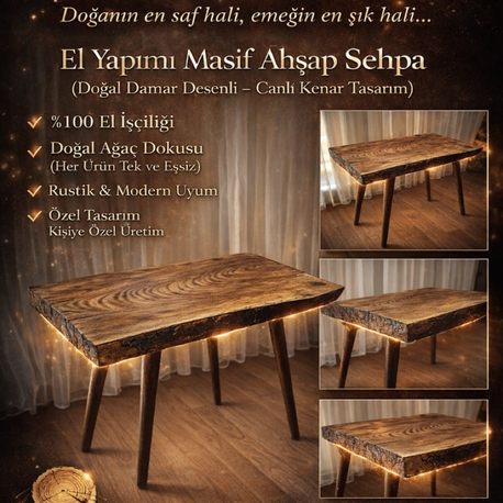AHŞAP DEKORATİF SEHPA 
