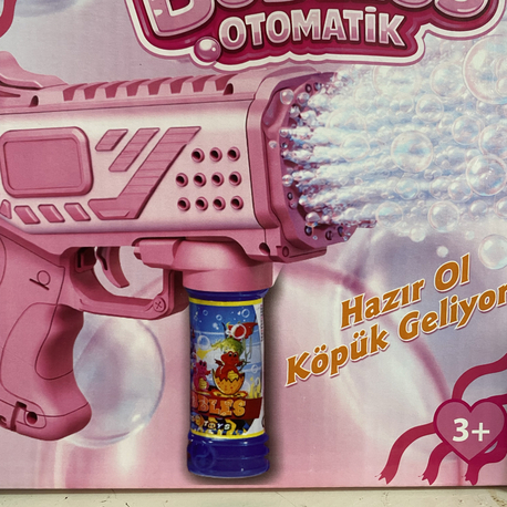 Bubbles otomatik köpük tabancası (pembe renk)