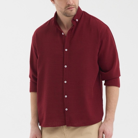 MÜSLİN BORDO RENGİ GÖMLEK SMALL,MEDYUM, LARGE,XLARGE,XXLARGE