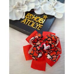 Kırmızı Kalpli Love Objeli Pens Fiyonk Toka