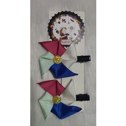 Fuşya ve Mint Rüzgar Gülü Pens Toka