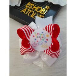 El Yapımı 23 Nisan ( Happy Childrens Day) Kırmızı Beyaz Pens Fiyonk Toka