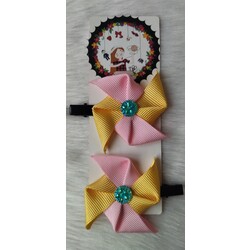 Pembe Sarı Rüzgar Gülü Pens Toka