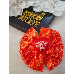 Aşk Dolu Kalp Desenli Fiyonk Toka - "I Love You" Detaylı Sevimli Saç Aksesuarı