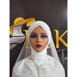 Sarma Model Kasnak İşlemeli Duvaklı Gelin Başı