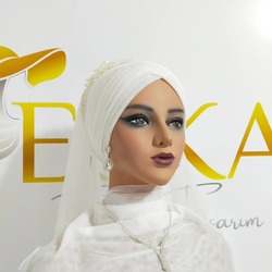 Sim Detaylı Duvaklı Gelin Başı (Taçsız)