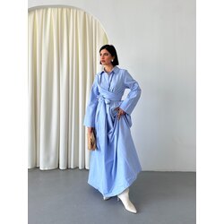 Önü bağlamalı Bebe mavisi elbise  