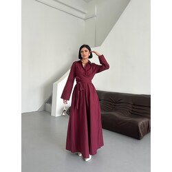 Önü bağlamalı bordo elbise 