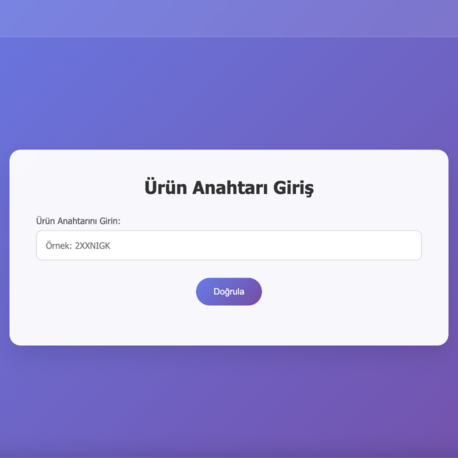 1 Aylık Lisanslı Ürün Anahtar Sistemi | Yönetici Paneli