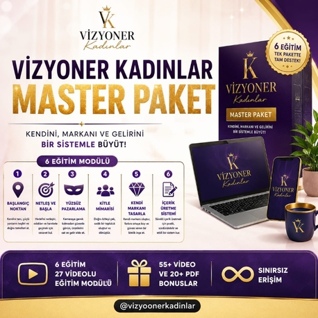 (Satış Hakkı dahil) Vizyooner Kadınlar Master Paket (Videolu Eğitim)
