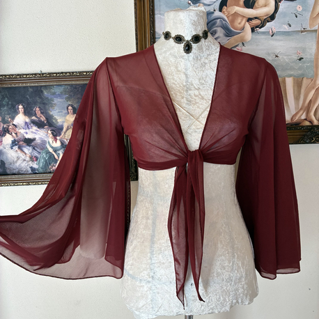 Bordo tül bolero