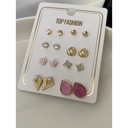 8’li Set Gold Küpe