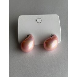 Damla Yansımalı Pembe Küpe
