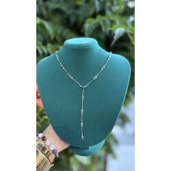 Zirkon Taşlı Çelik Y Kolye 