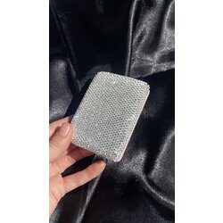 Silver Taşlı Pembe Simli Ayna