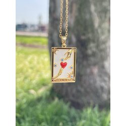 Vintage Taşlı Tarot Kolye