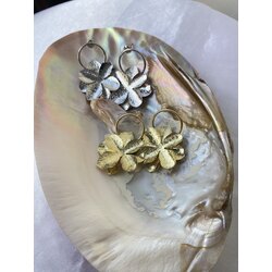 Gold & Silver Çiçek Küpe Seti
