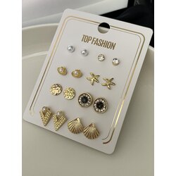 8’li Set Gold İncili Küpe