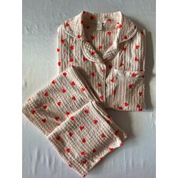 Gofre Müslin  Pijama Takımı 