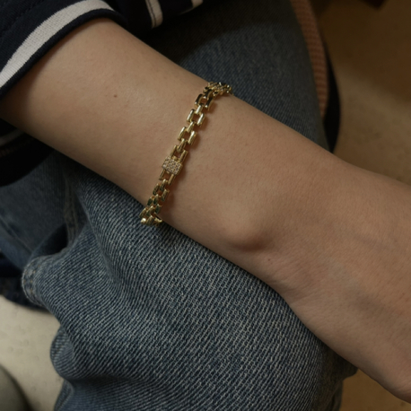 14K Geometrik Desen Bileklik 