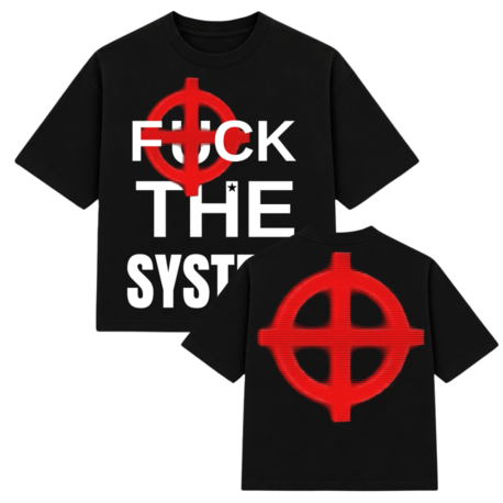  SYSTEM Black T-shirt